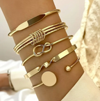 Knot Bangle Bracelet Set – 5 Piece Twisted Cuff & Bangle Stack for Women