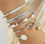 Knot Bangle Bracelet Set – 5 Piece Twisted Cuff & Bangle Stack for Women