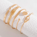 Knot Bangle Bracelet Set – 5 Piece Twisted Cuff & Bangle Stack for Women