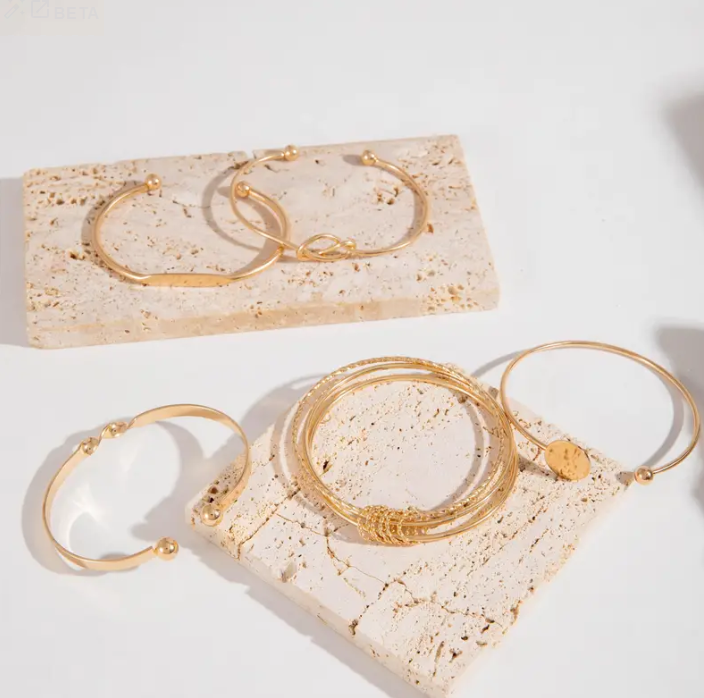 Knot Bangle Bracelet Set – 5 Piece Twisted Cuff & Bangle Stack for Women