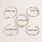 Knot Bangle Bracelet Set – 5 Piece Twisted Cuff & Bangle Stack for Women